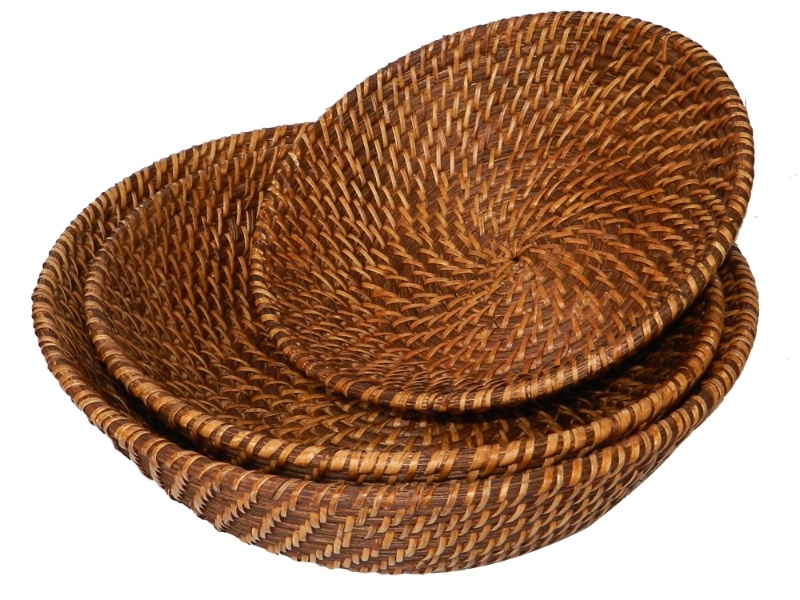 Premium Hand-woven Rattan Nesting Bowls - Sustainable Decorative & Storage Solutions